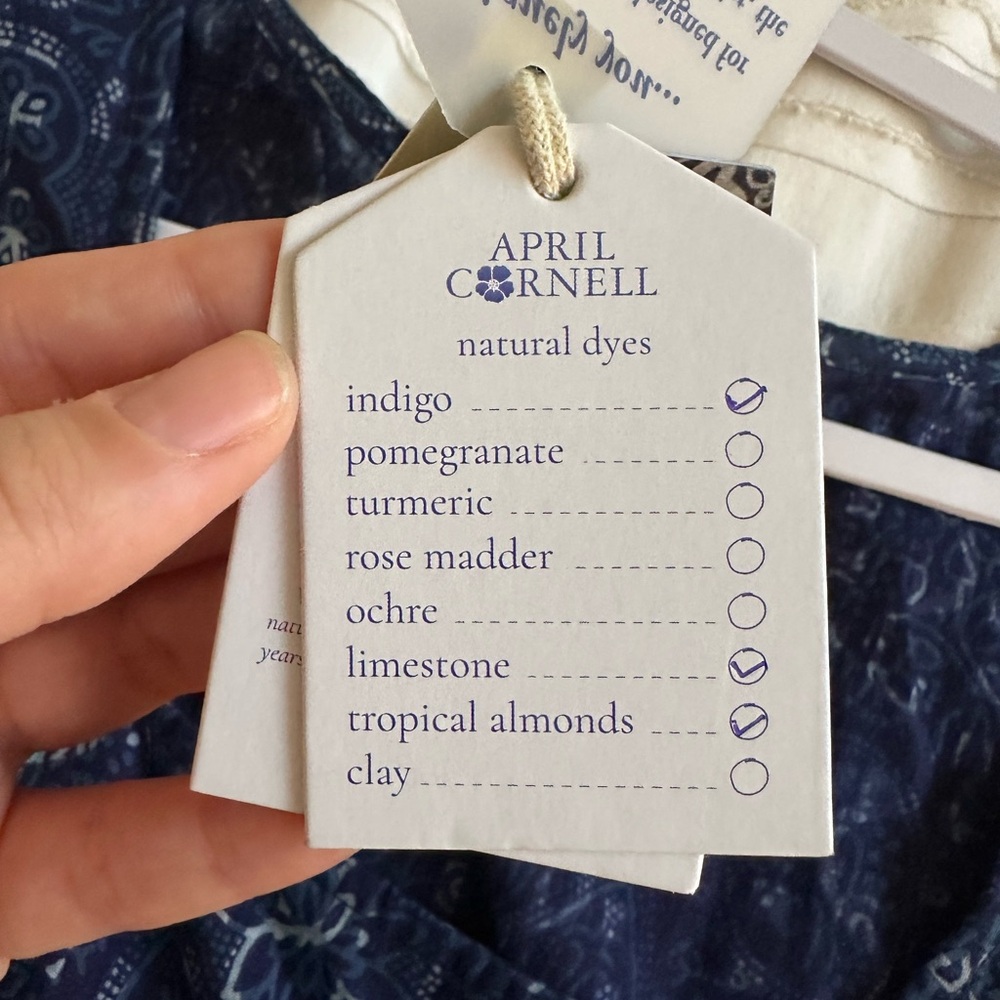 April Cornell Navy Azure Block Print Dress - Picture 8 of 10